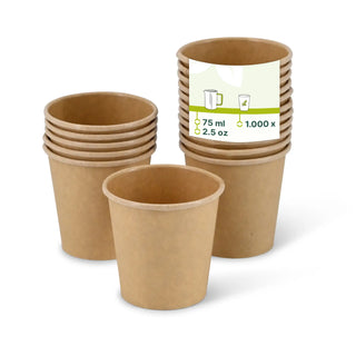 Set di coppette monoporzione e coperchi in rPET abbinati (Ø 62 mm) - 1.000 pezzi.