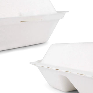 Menüboxen aus Zuckerrohr 25 x 20 x 7,5 cm