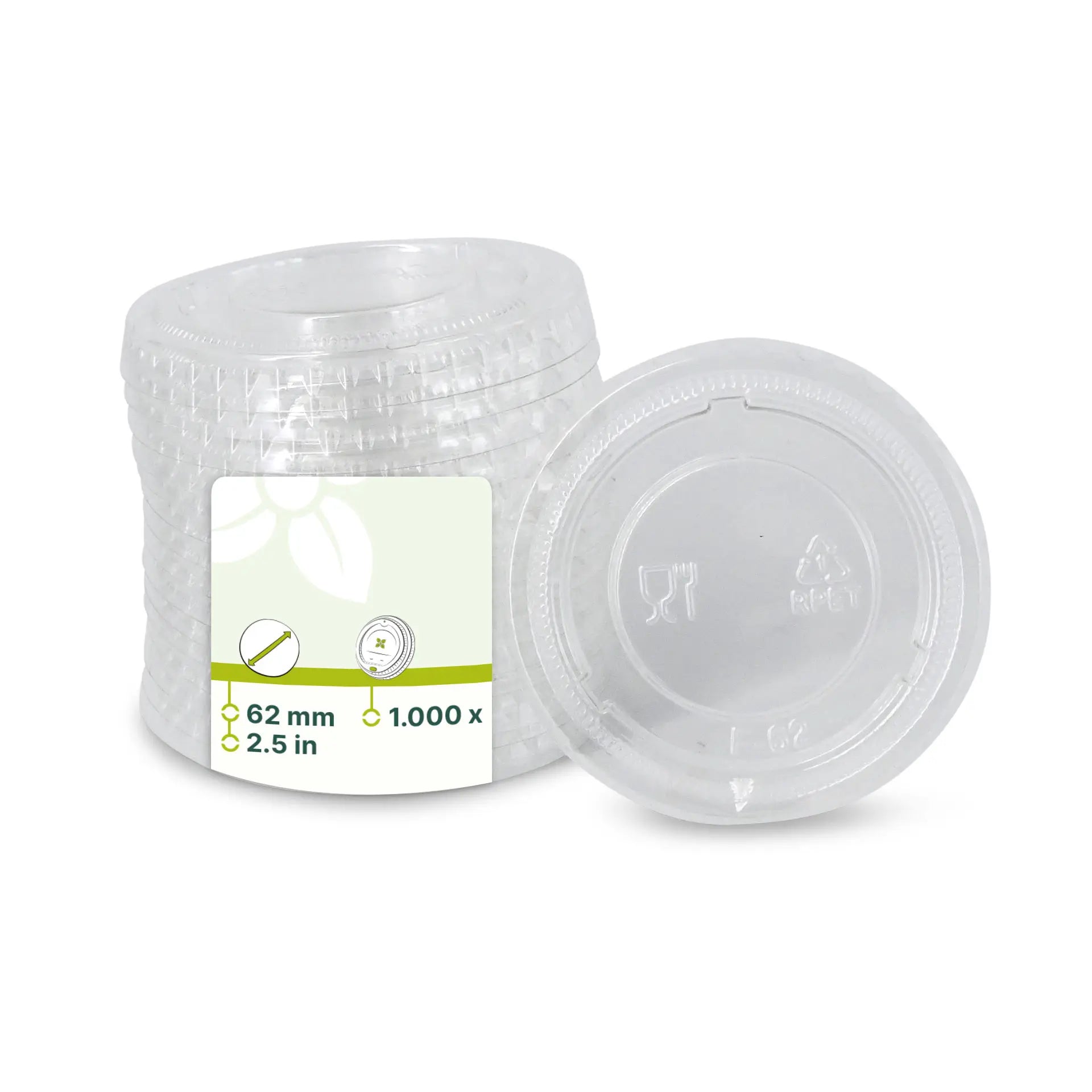 rPET-Deckel Ø 62 mm, transparent