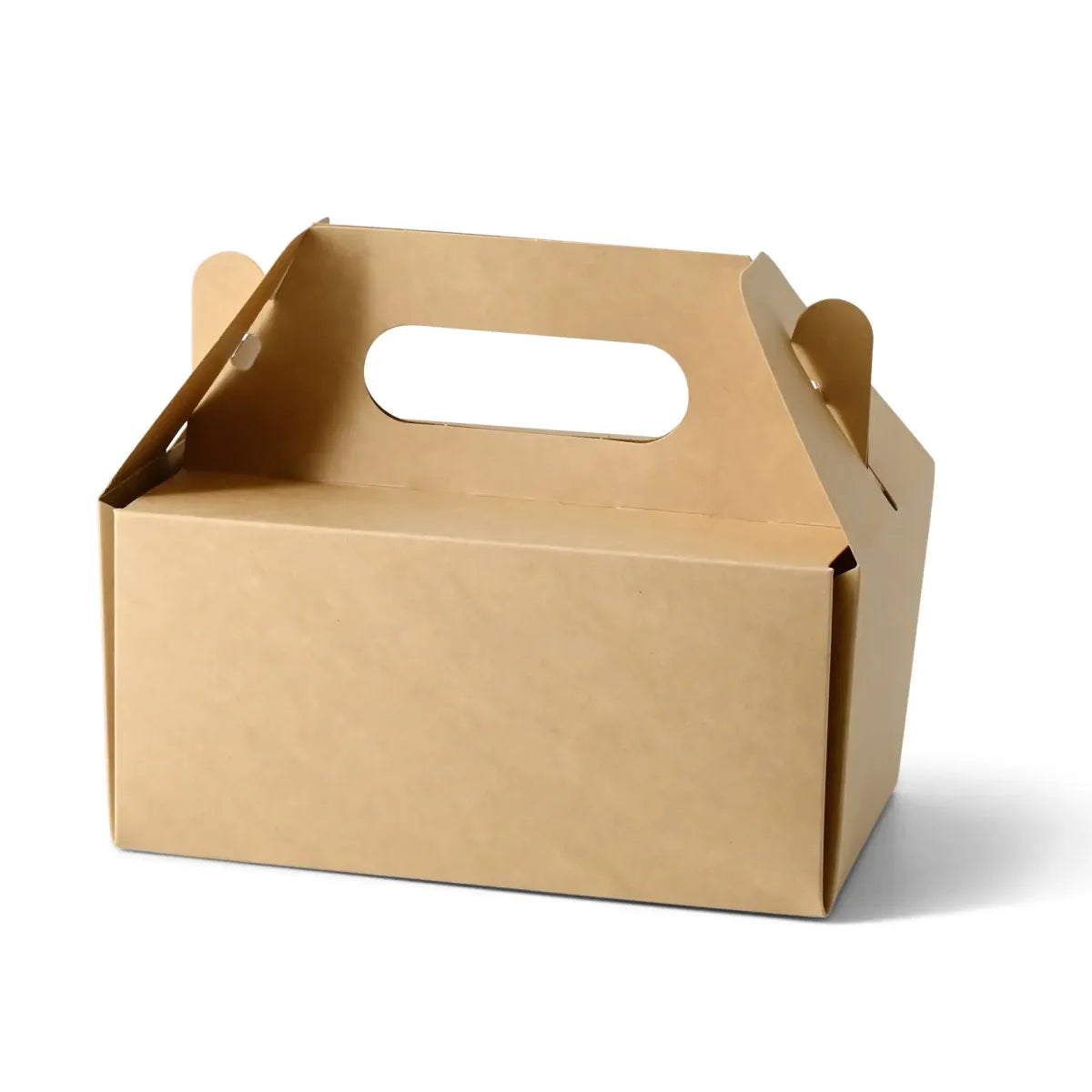 Kuchenbox aus Pappe mit Griff, weiß & braun, faltbar - alle Größen