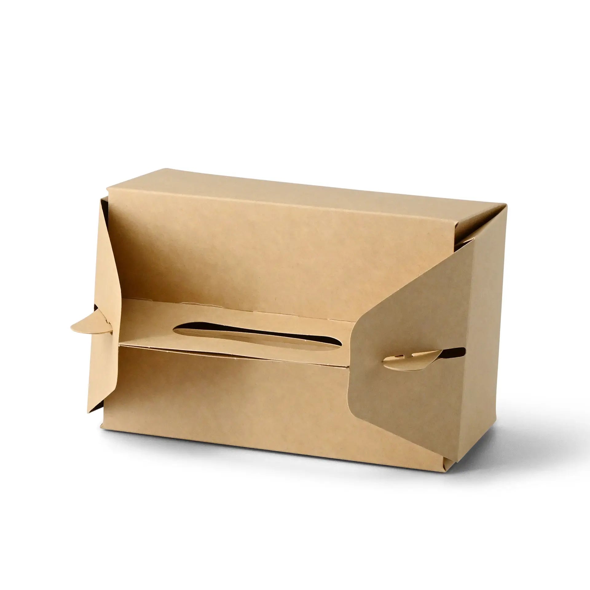 Boîte à gâteau en carton avec poignée, blanche et brune, pliable - toutes tailles
