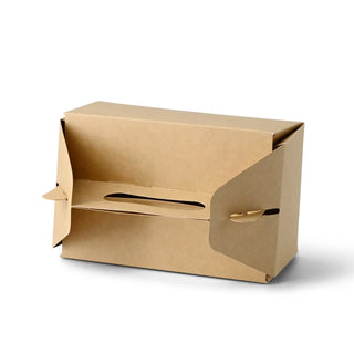 Caja para pasteles de cartón con asa, blanca y marrón, plegable - todos los tamaños