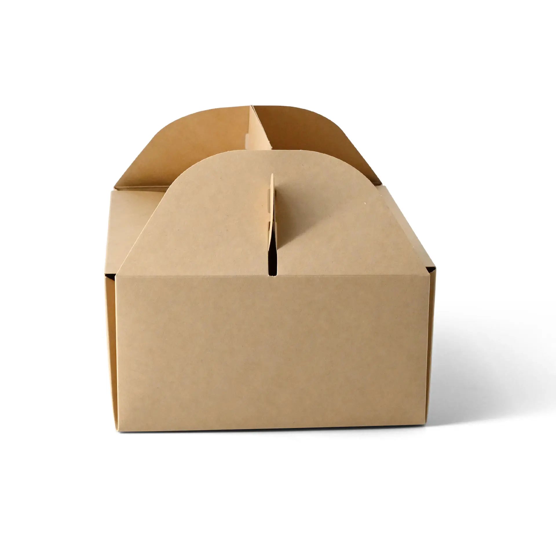 Boîte à gâteau en carton avec poignée, blanche et brune, pliable - toutes tailles