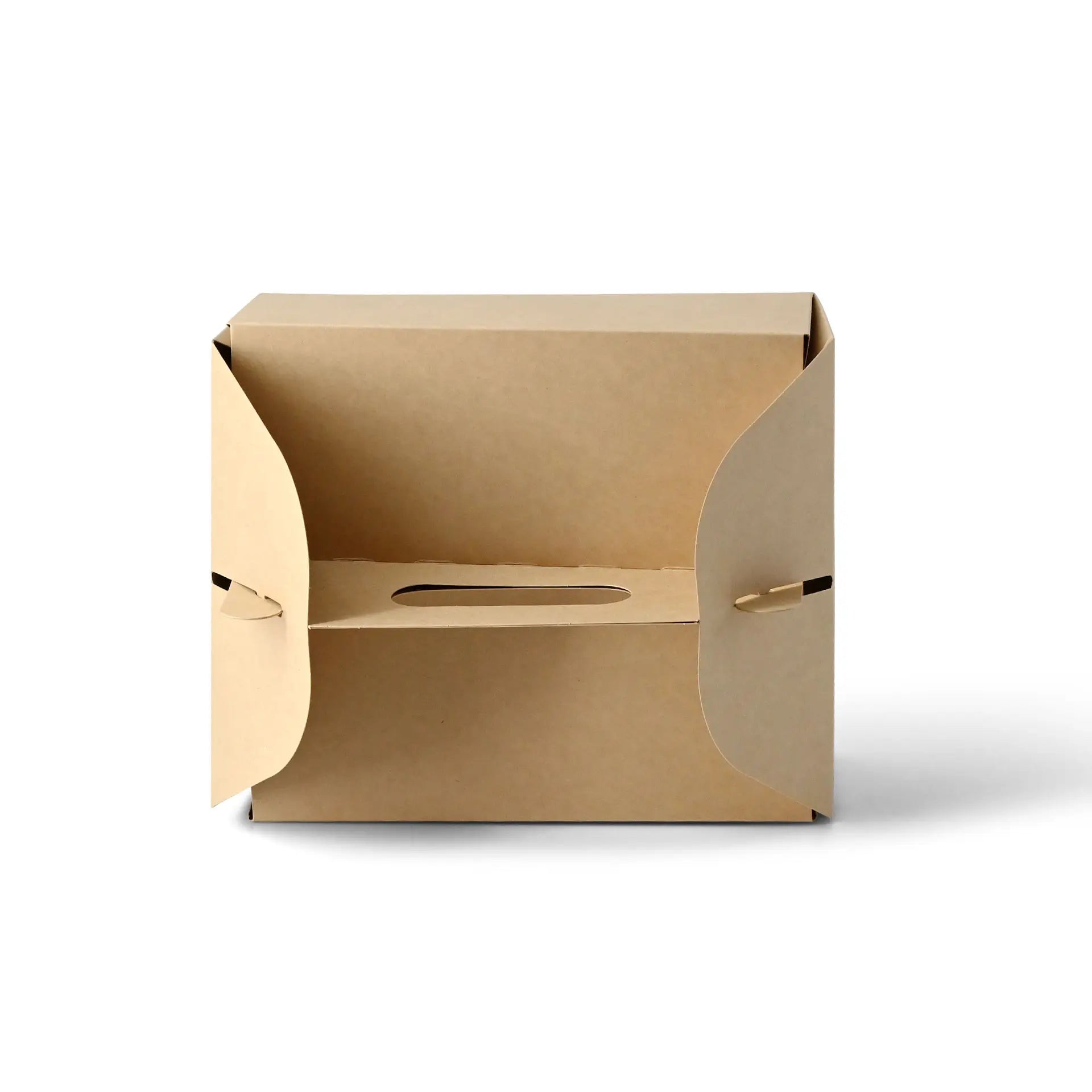 Boîte à gâteau en carton avec poignée, blanche et brune, pliable - toutes tailles