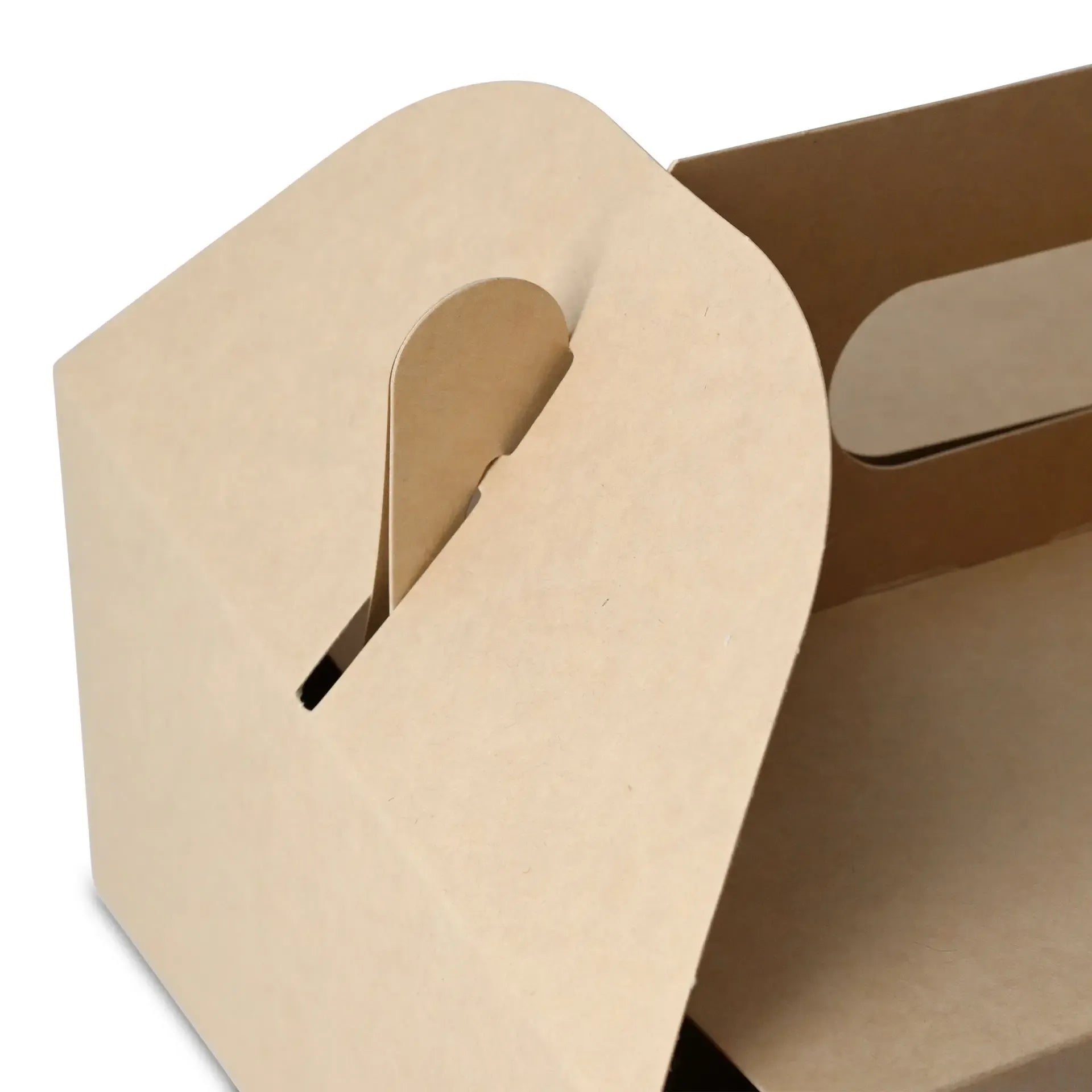 Boîte à gâteau en carton avec poignée, blanche et brune, pliable - toutes tailles