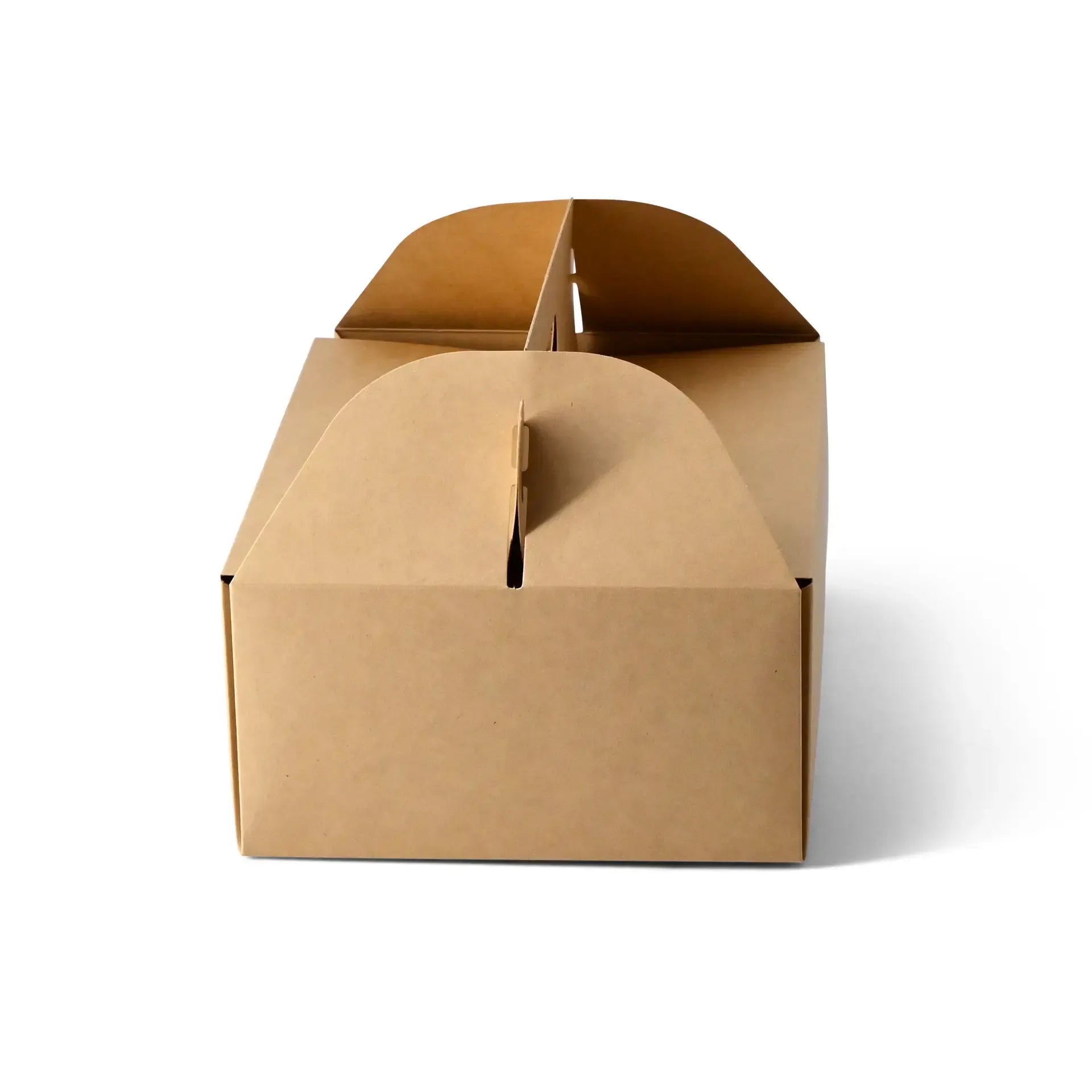 Boîte à gâteau en carton avec poignée, blanche et brune, pliable - toutes tailles