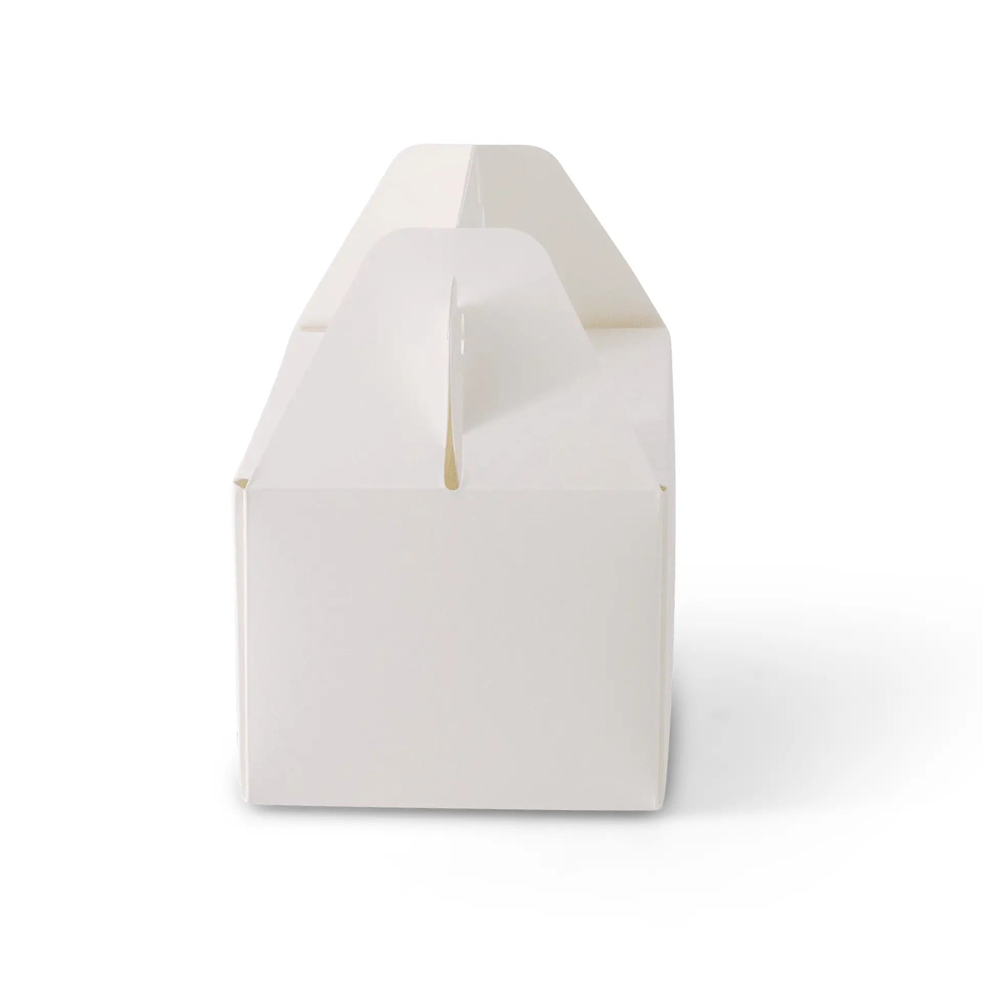 Boîte à gâteau en carton avec poignée, blanche et brune, pliable - toutes tailles