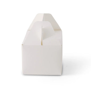 Caja para pasteles de cartón con asa, blanca y marrón, plegable - todos los tamaños