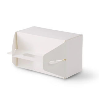 Caja para pasteles de cartón con asa, blanca y marrón, plegable - todos los tamaños