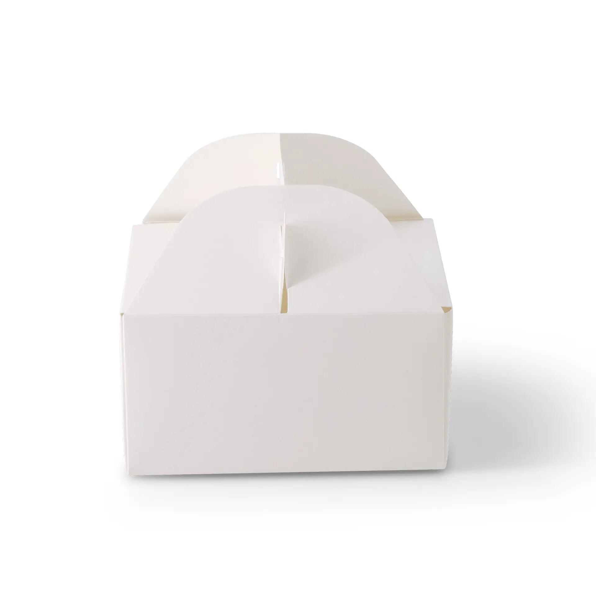 Boîte à gâteau en carton avec poignée, blanche et brune, pliable - toutes tailles