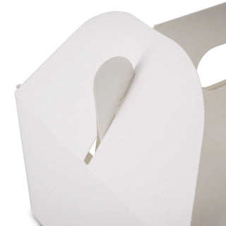 Caja para pasteles de cartón con asa, blanca y marrón, plegable - todos los tamaños