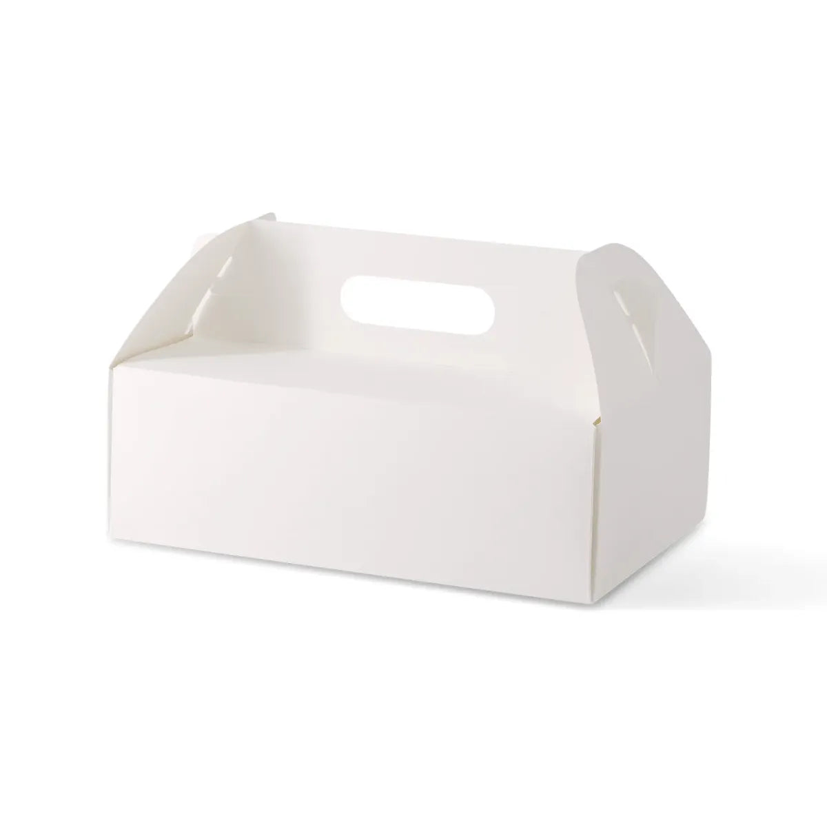 Kuchenbox aus Pappe mit Griff, weiß & braun, faltbar - alle Größen