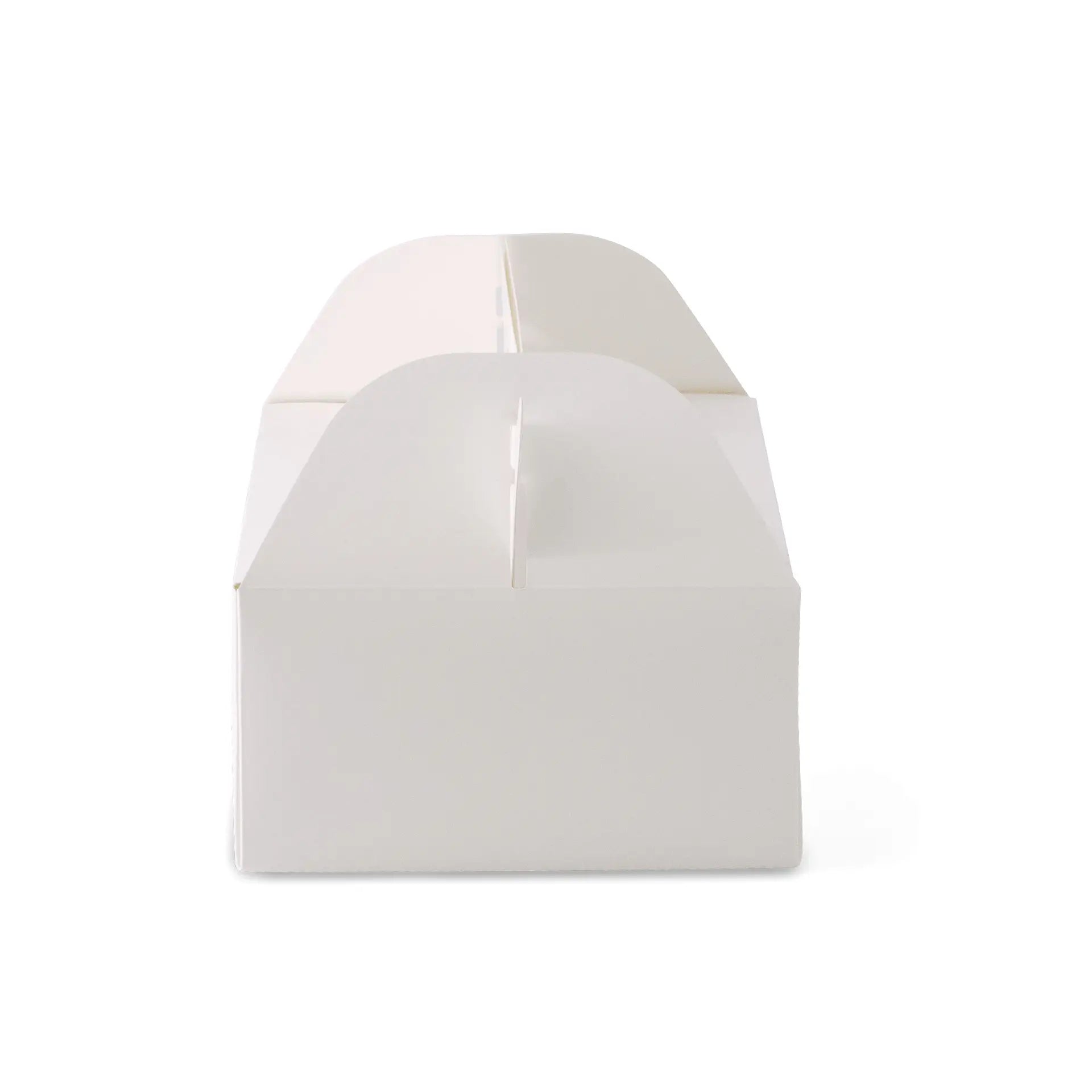 Boîte à gâteau en carton avec poignée, blanche et brune, pliable - toutes tailles