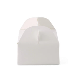 Caja para pasteles de cartón con asa, blanca y marrón, plegable - todos los tamaños