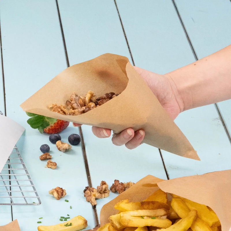 Pommestüten aus Papier, fettdich, braun - 1.000 Stück