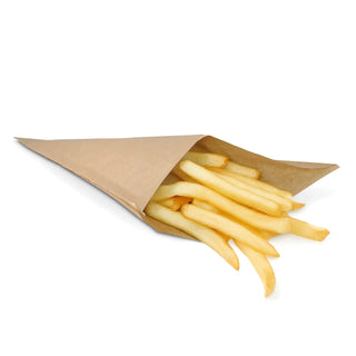 Bolsas para papas fritas de papel, resistentes a la grasa, marrón - 1.000 unidades
