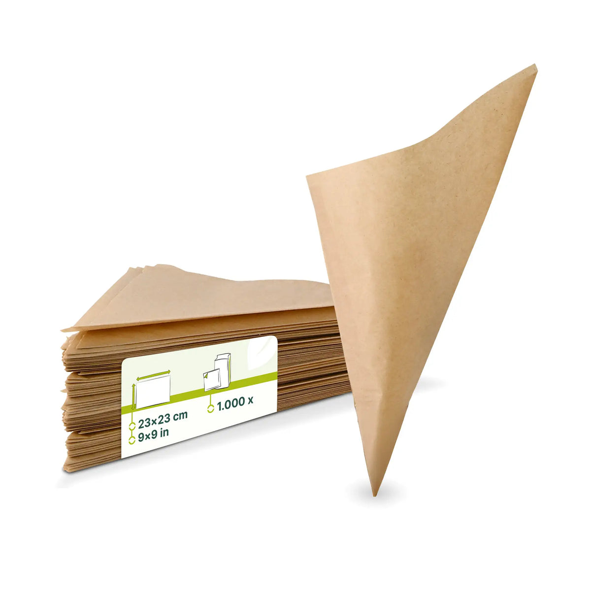 Bolsas para papas fritas de papel, resistentes a la grasa, marrón - 1.000 unidades