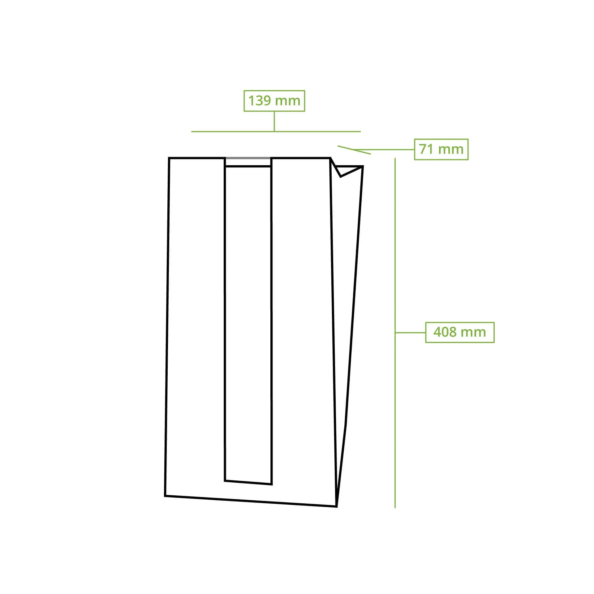 Sacchetto/busta di carta senza manici