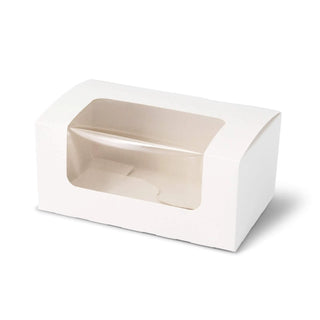 Cupcake Box mit Zellulose-Fenster Weiß