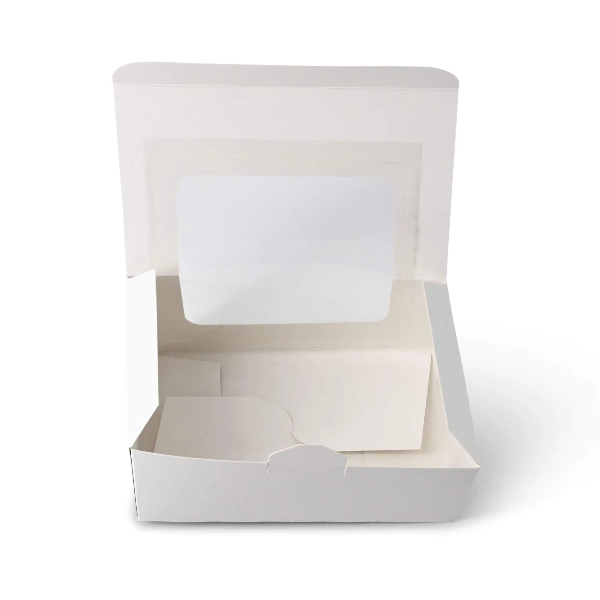Cupcake box with cellulose window, white