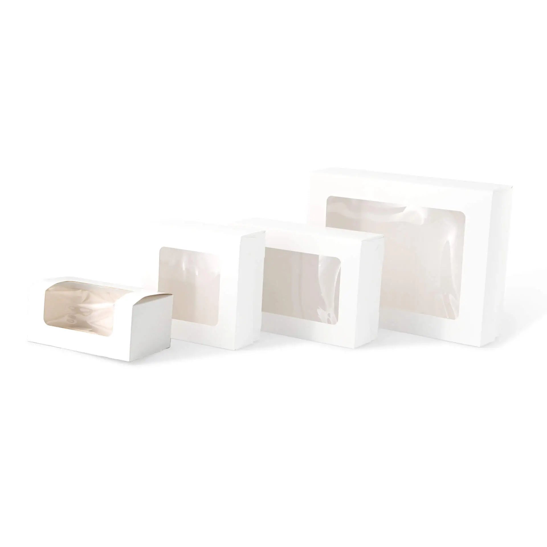 Cupcake box with cellulose window, white