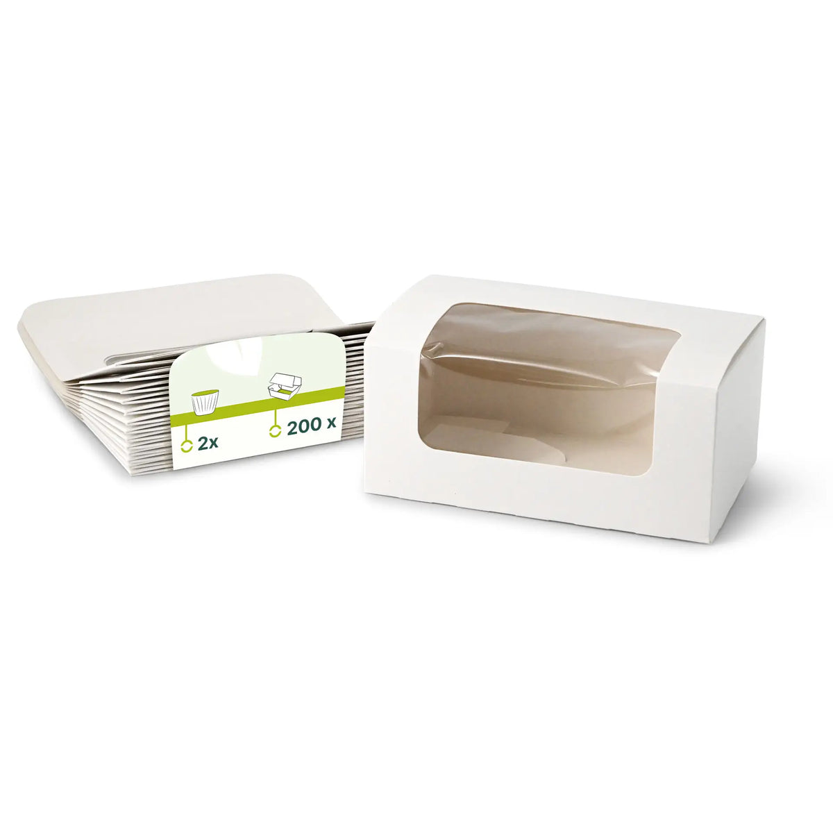 Cupcake Box mit Zellulose-Fenster Weiß