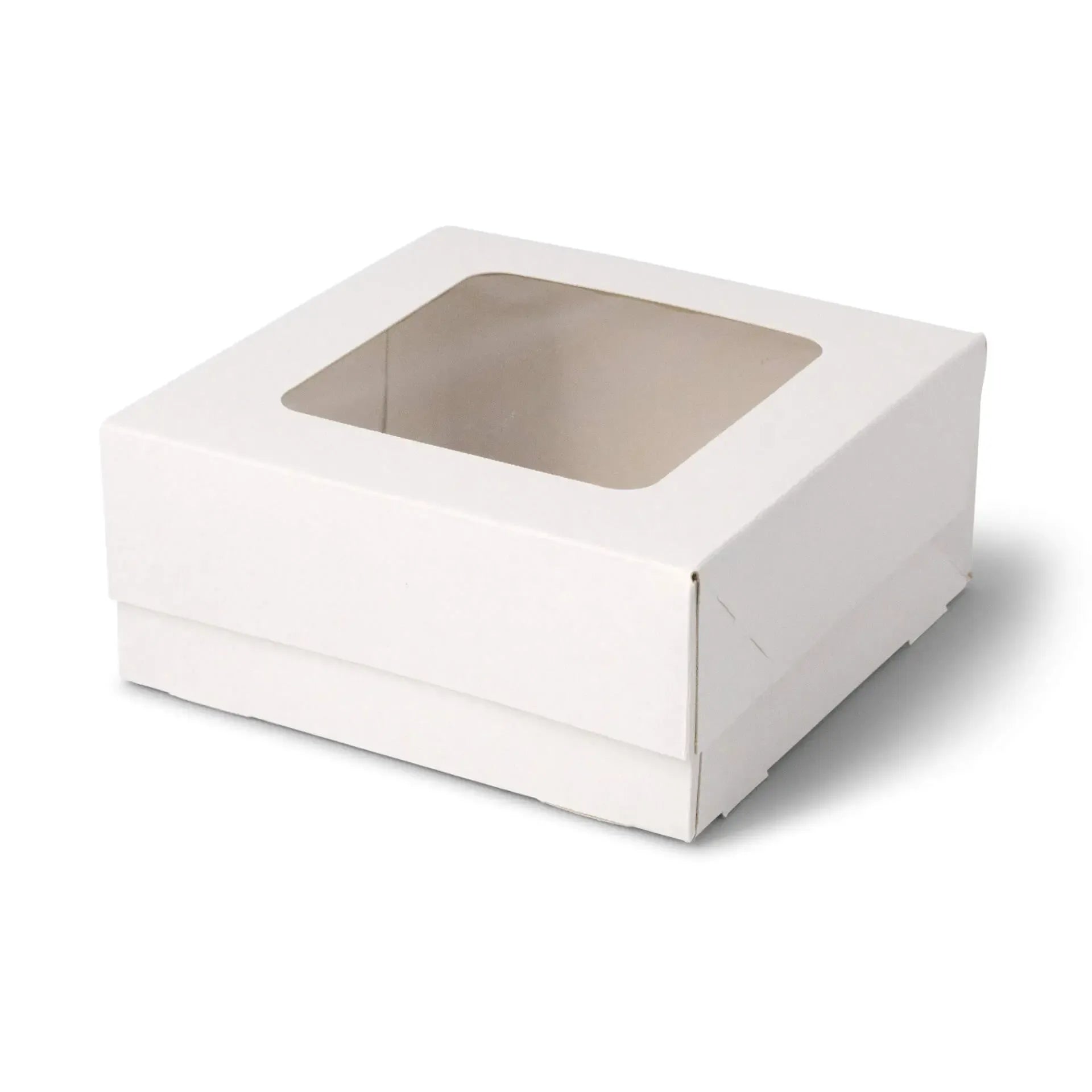 Cupcake box with cellulose window, white