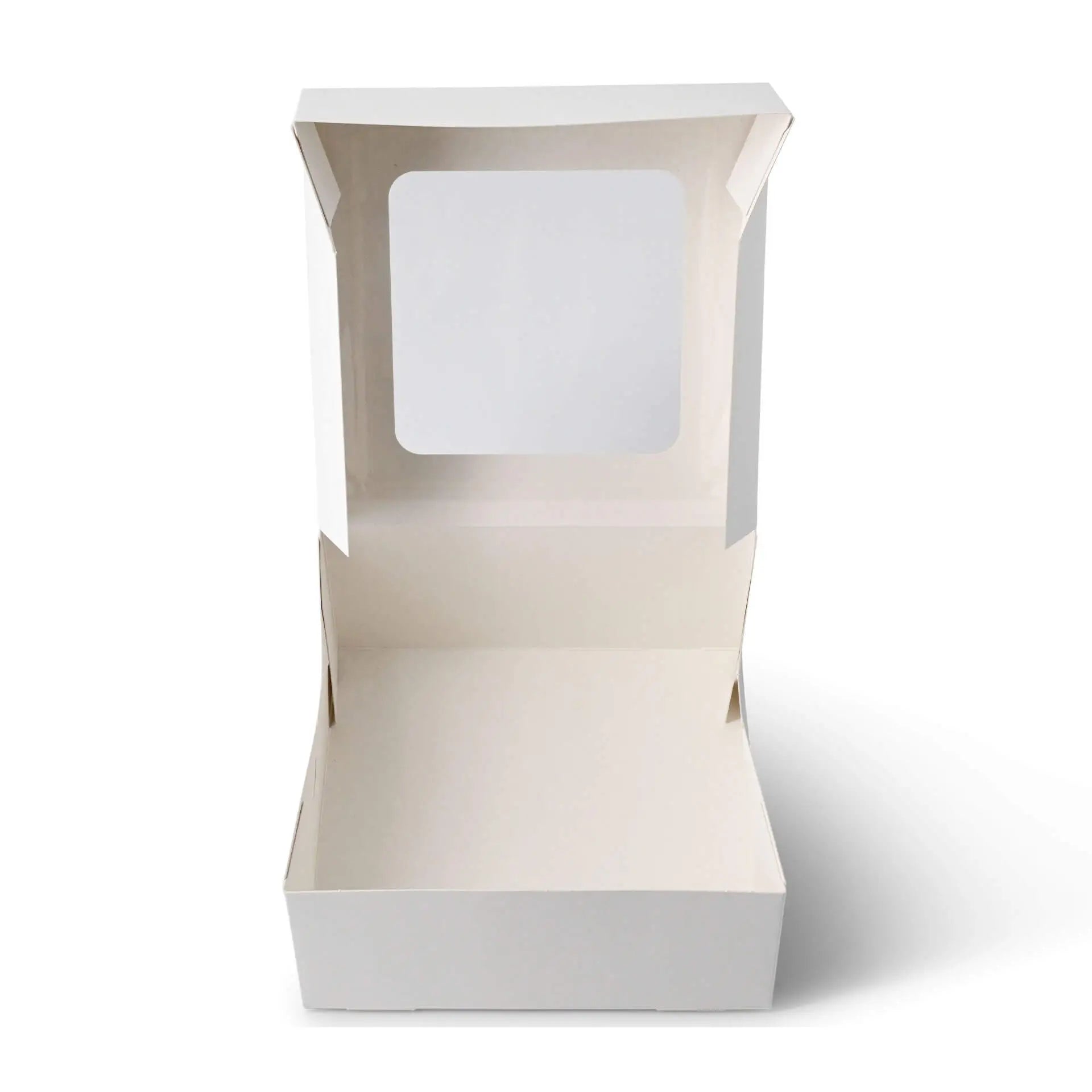 Cupcake box with cellulose window, white