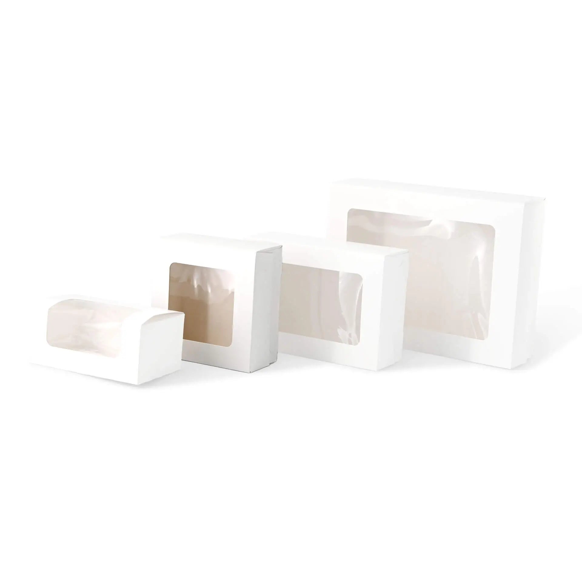 Cupcake box with cellulose window, white