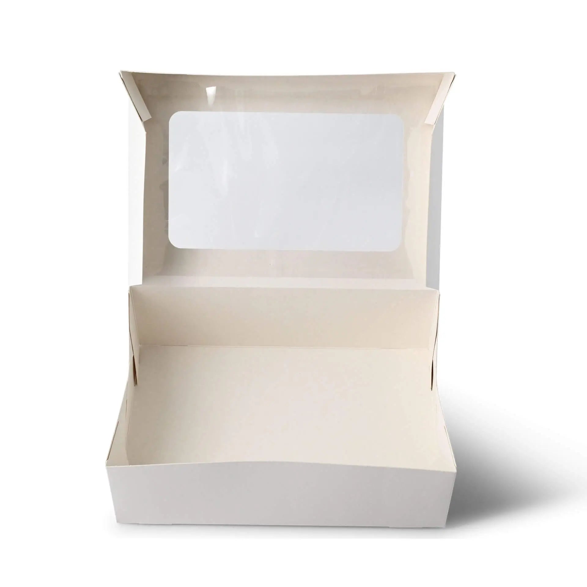 Cupcake box with cellulose window, white
