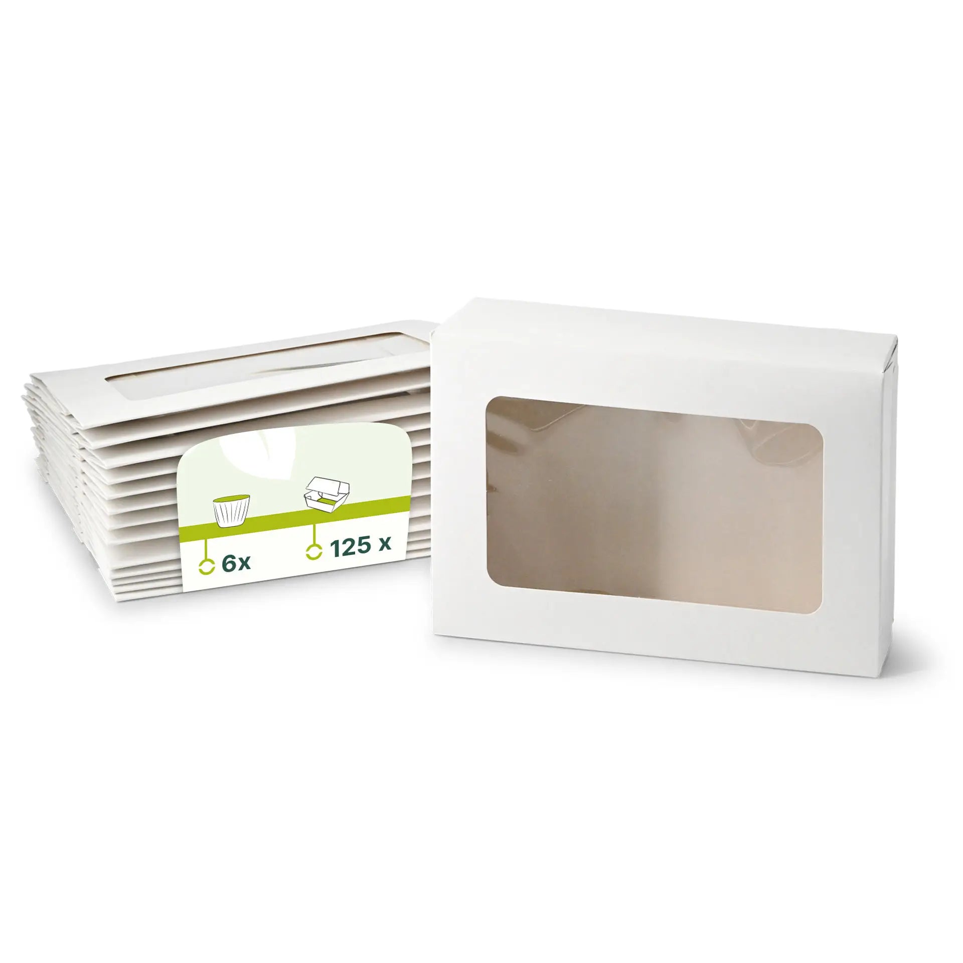 Cupcake Box mit Zellulose-Fenster Weiß
