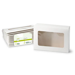 Cupcake Box mit Zellulose-Fenster Weiß