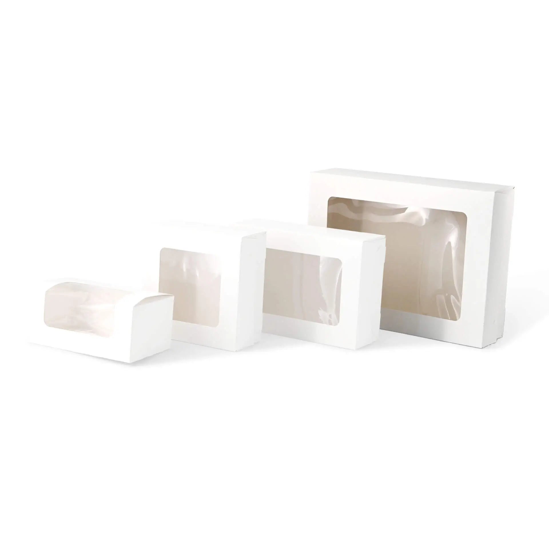 Cupcake box with cellulose window, white