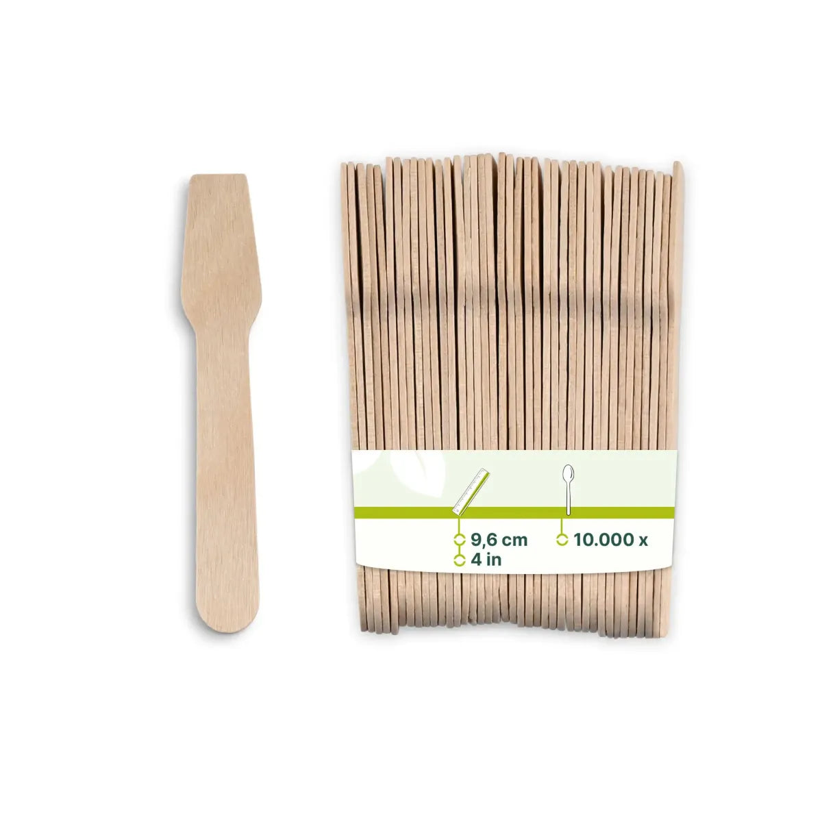 Eisspatel 9,6 cm aus Holz, stabil, biologisch abbaubar, FSC-zertifiziert - 10.000 Stk.