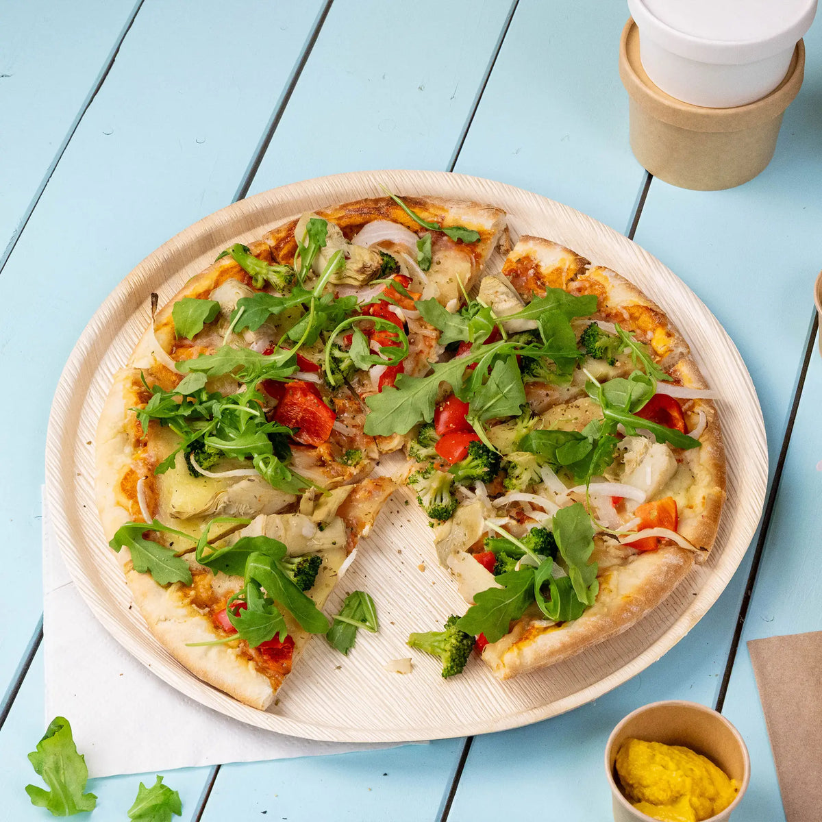 Palm Leaf Pizza Plates "Palmware®" Ø 25 cm, round, 100 pcs.