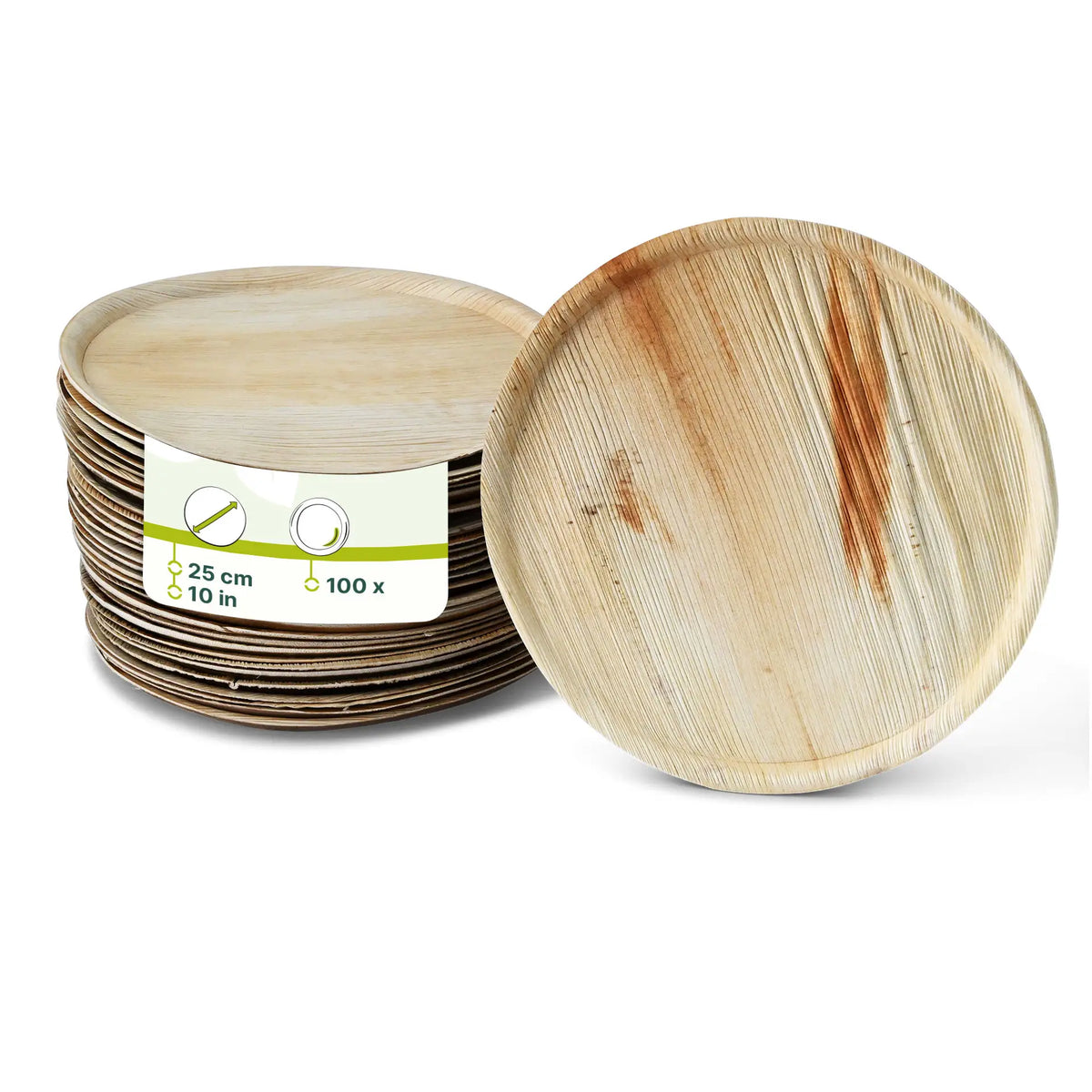 Assiette à pizza en feuille de palmier « Palmware® », Ø 25 cm, ronde, 100 pièces.